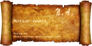 Notter Anett névjegykártya